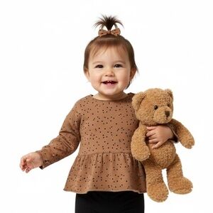 Buho Girls 12 Months Shirt Polka Dot Peplum